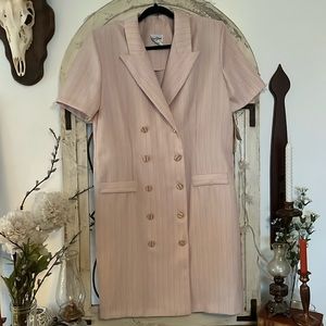 Vintage Deadstock Pink Striped Blazer Dress